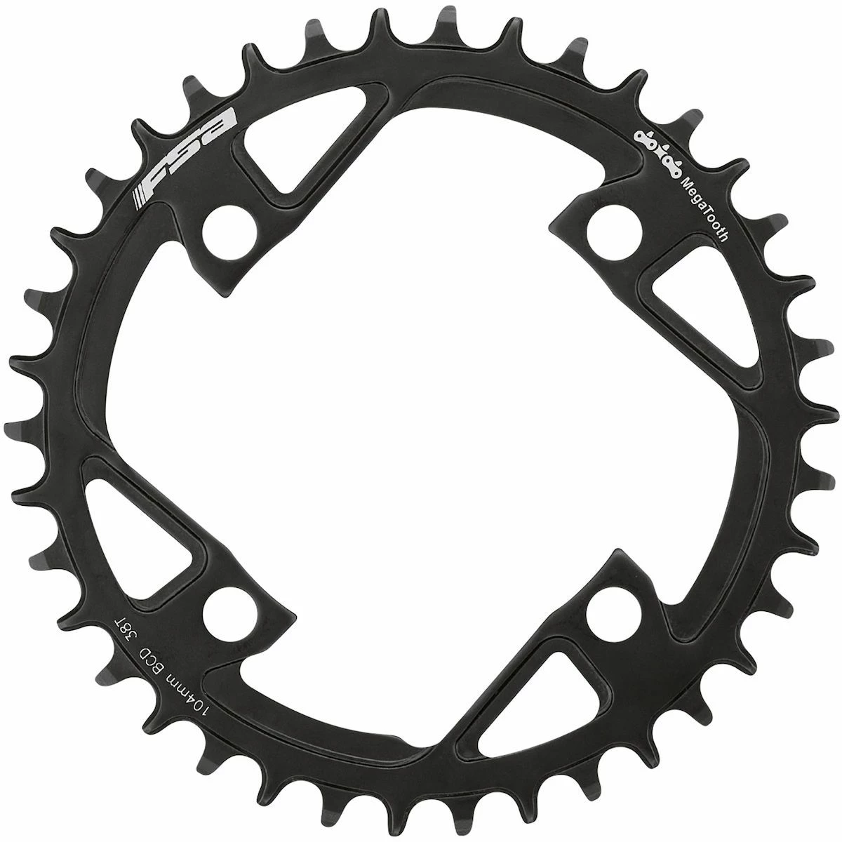 FSA Chainring 4-arm 104mm, Megatooth, Steel, Black 1 FSA Chainring 4-arm 104mm, Megatooth, Steel, Black