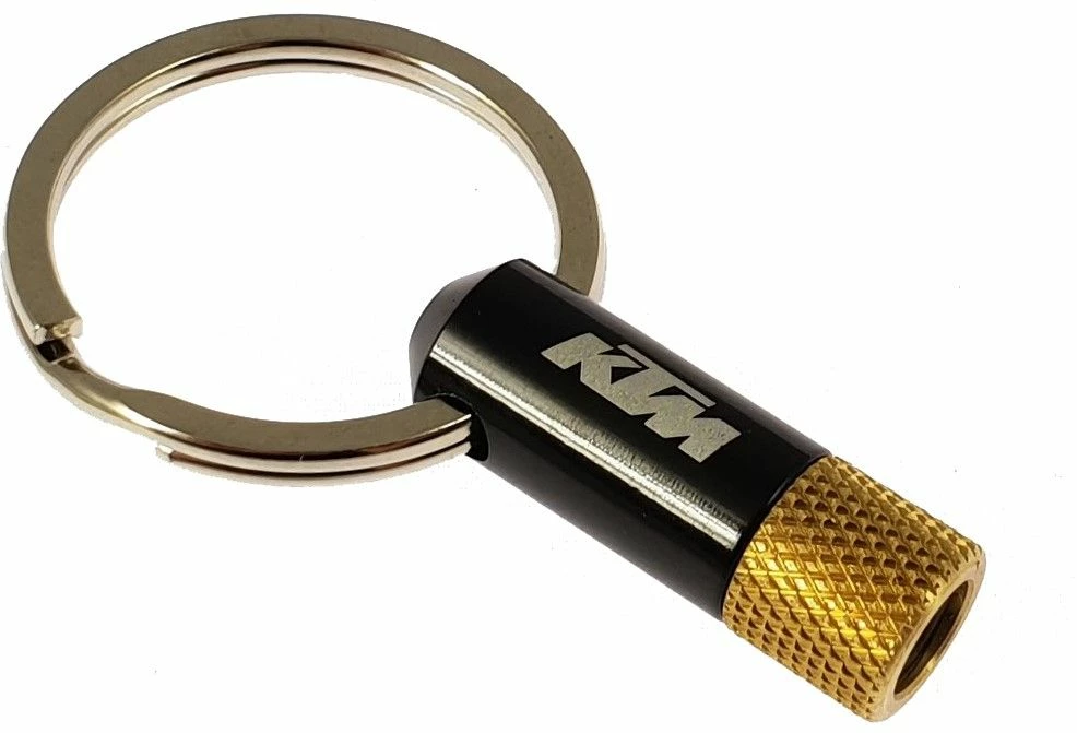 KTM Presta Valve Adapter Key Ring - DV/SV To AV 1 KTM Presta Valve Adapter Key Ring - DV/SV To AV