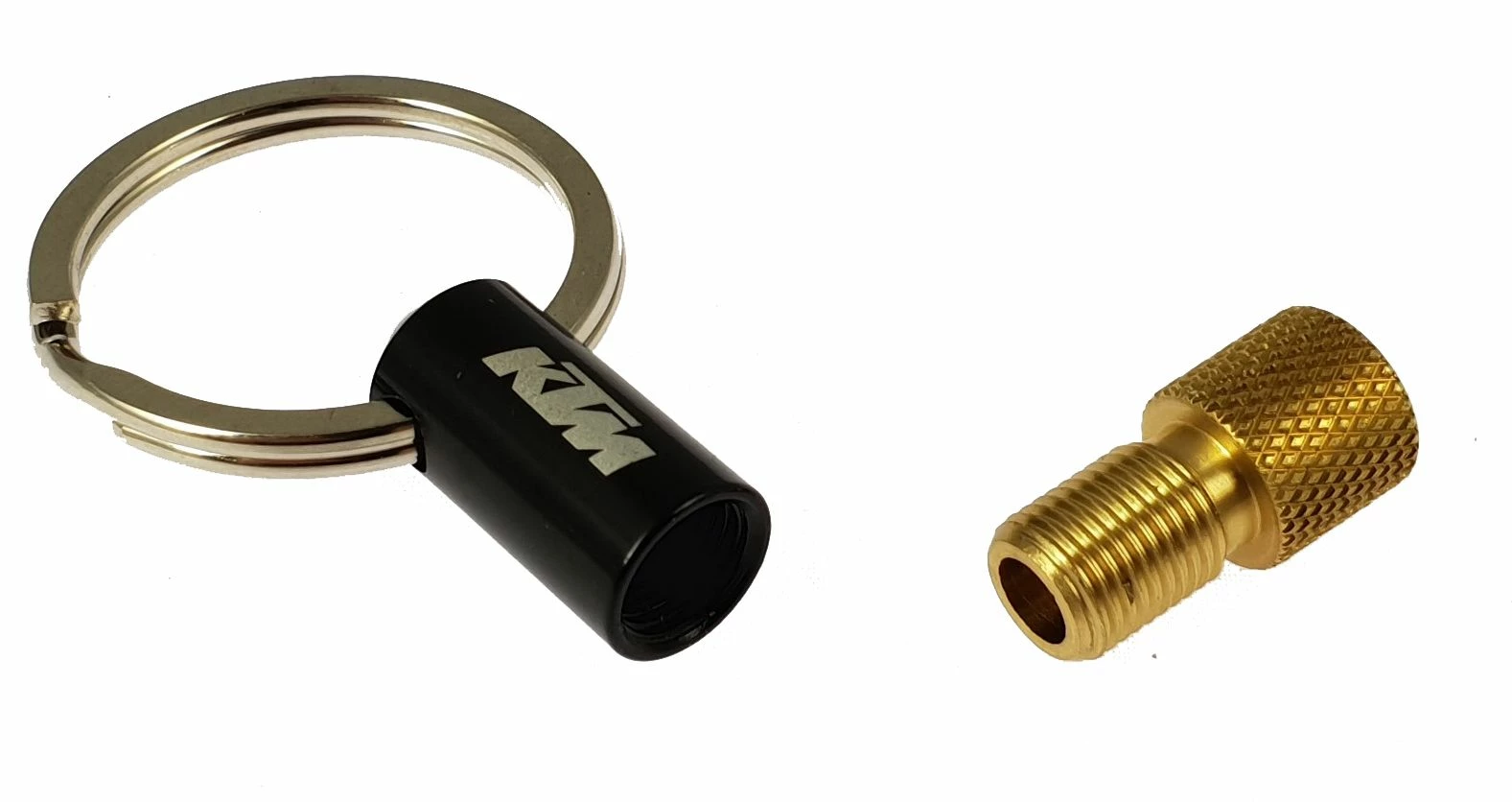 KTM Presta Valve Adapter Key Ring - DV/SV To AV 2 KTM Presta Valve Adapter Key Ring - DV/SV To AV - Image 2